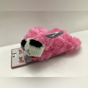 Multipet 8” Pink Purple Valentines Love Lamb Chop ~ Squeaky Crinkle Dog Toy
